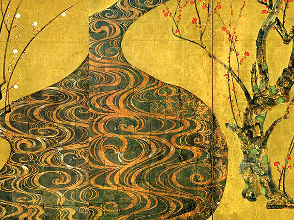 【西陣】千両ヶ辻の商家を訪ねて、光琳「紅白梅図屏風」の謎を解く ～元生糸問屋専務とめぐる西陣の中心地、金箔と手描き友禅の技を拝見～