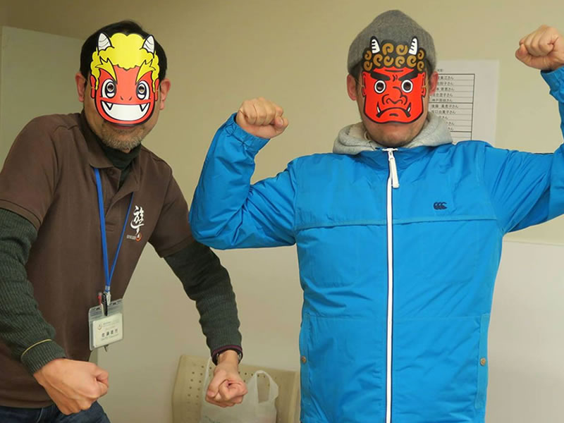 節分お泊りツアーではスタッフが鬼に変身